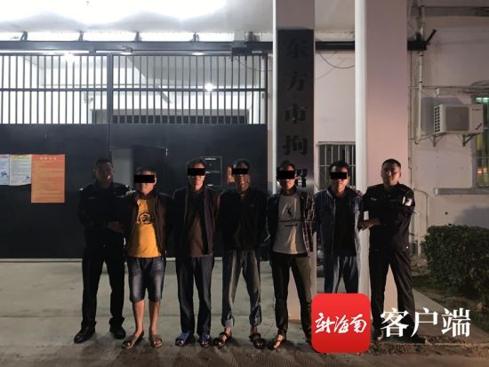 　抓獲的涉賭人員。警方供圖