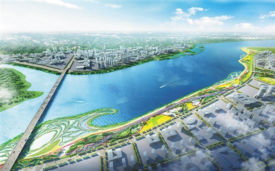 南渡江右岸公園效果圖。圖片來(lái)源：海南日?qǐng)?bào)