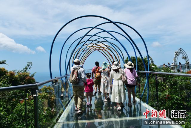 暑期將至，眾多游客漫步在亞龍灣熱帶天堂森林旅游區(qū)登高望遠(yuǎn)。黃慶優(yōu) 攝