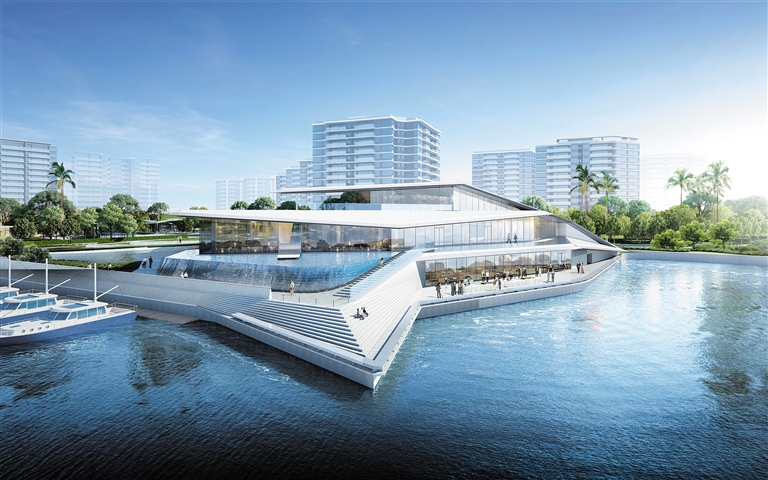 保利游艇碼頭游客集散中心效果圖。（項(xiàng)目建設(shè)單位供圖）